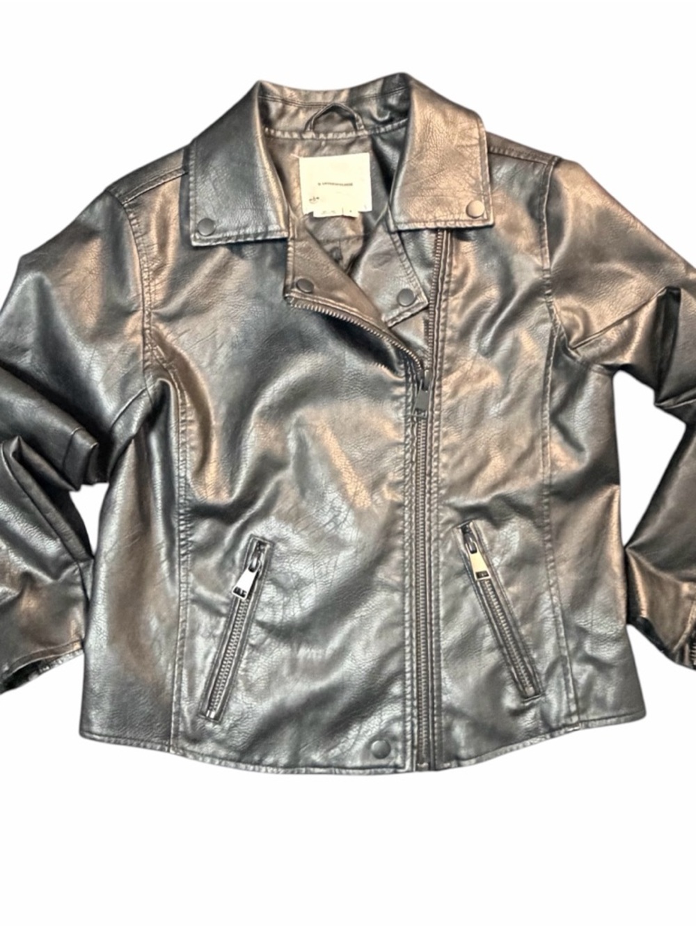 Anthropologie Black Faux Leather Moto Jacket